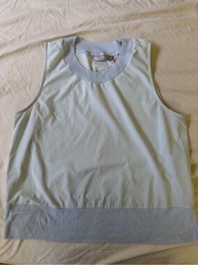 Athleta Light Blue Ribbed-Hem Sleeveless Tank
